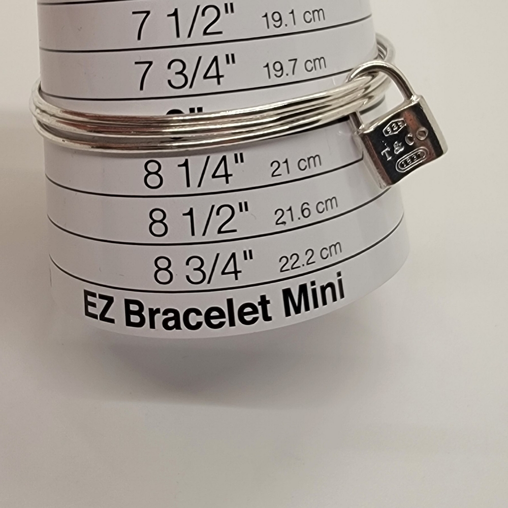 Tiffany & Co. Sterling Silver 1837 Lock Charm Triple Bangle Bracelet - Picture 4 of 4